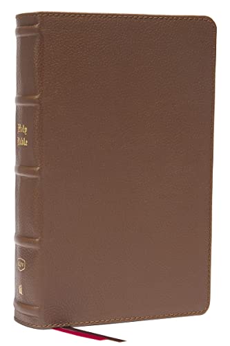 KJV, Personal Size Large Print Single-Column Reference Bible, Genuine Leather, Brown, Red Letter, Comfort Print: Holy Bible, King James Version